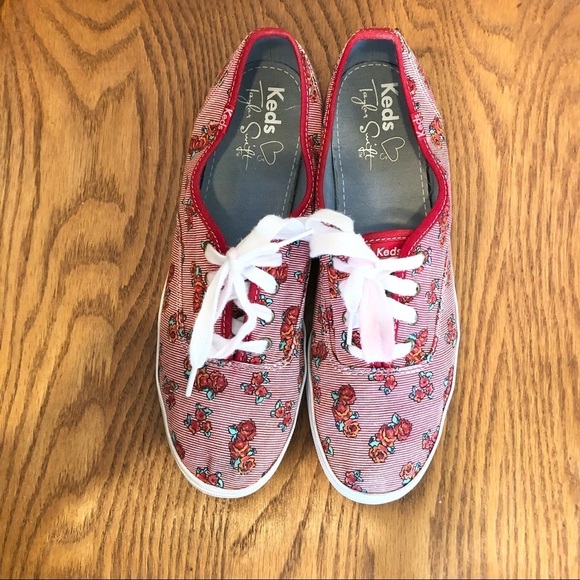 ๐ 6/$60, 60. KEDS x Taylor Swift, Floral Print, Canvas Sneakers, Size 8.5 - Picture 7 of 10